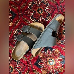Gently worn black Birkenstocks